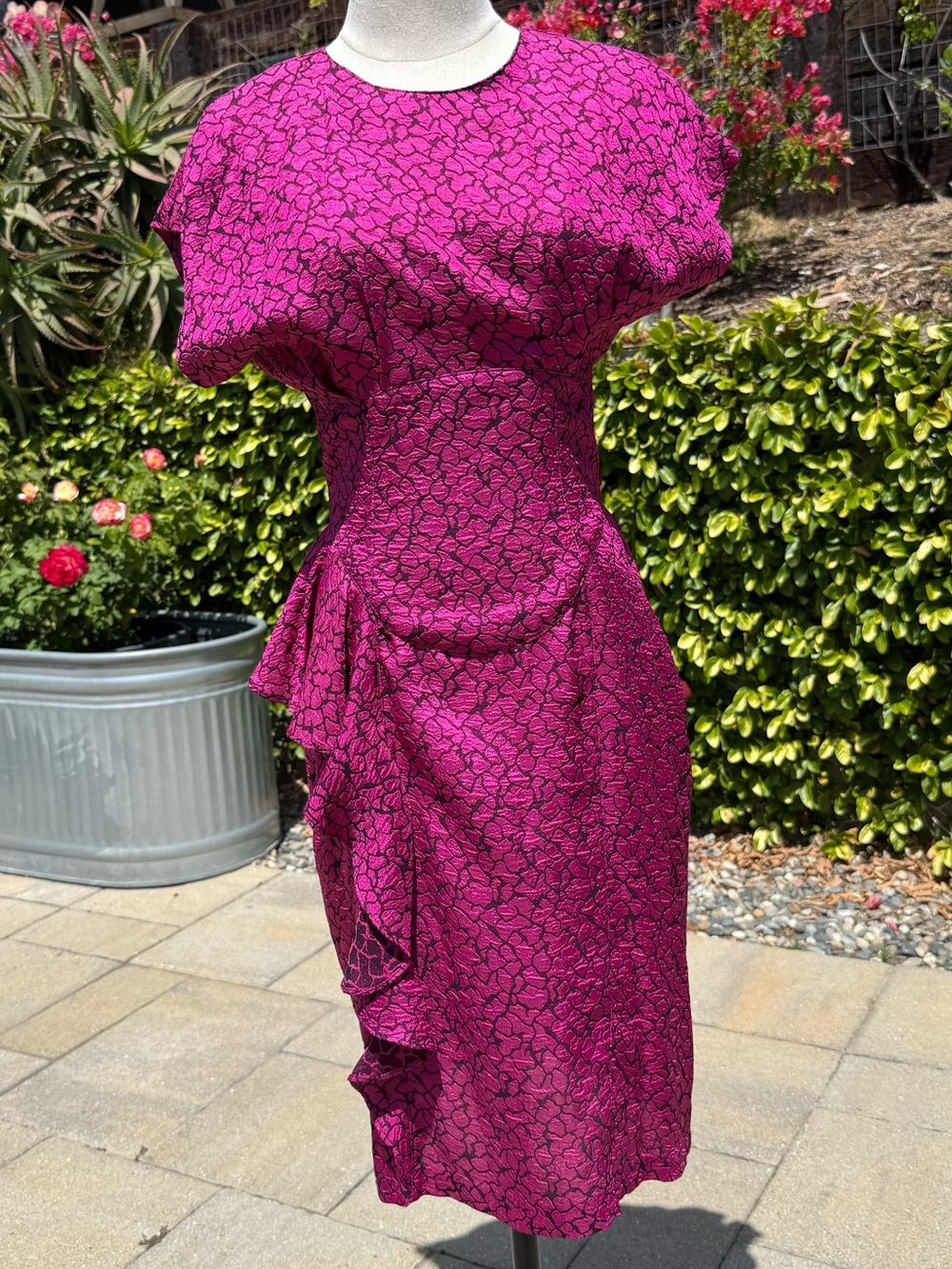 1980s Young Edwardian ruffled midi dress